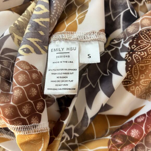 Emily HSU Pineapple Leggings Sz S High Waist Yoga Pants Bold Print Activewear - Picture 3 of 6